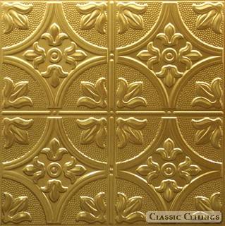 Tin Ceiling Design 309 Plated Steel Brass