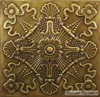 Tin Ceiling Design 501 Antique Plated Brass