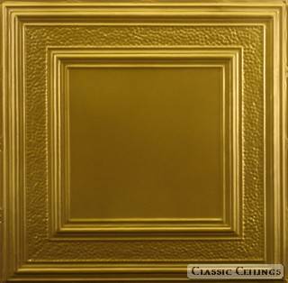 Tin Ceiling Design 509 Painted 402 Golden Brass