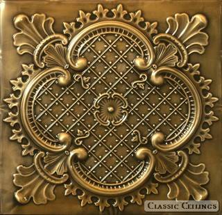 Tin Ceiling Design 500 Antique Plated Brass