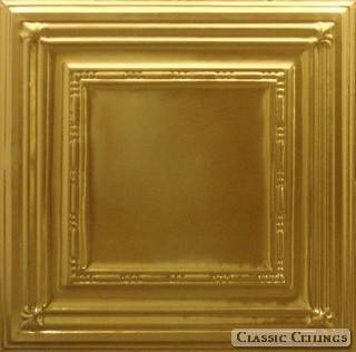 Tin Ceiling Design 504 Plated Steel Brass
